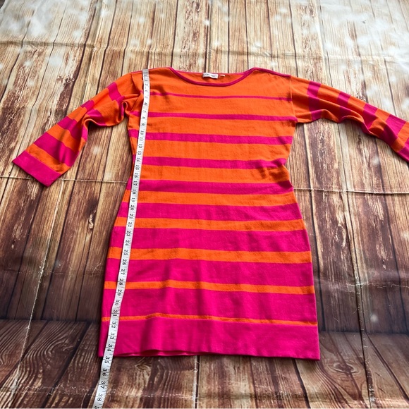 Calvin Klein Women’s Long Sleeve Striped Dress Orange and Pink Size Medium - Picture 5 of 9